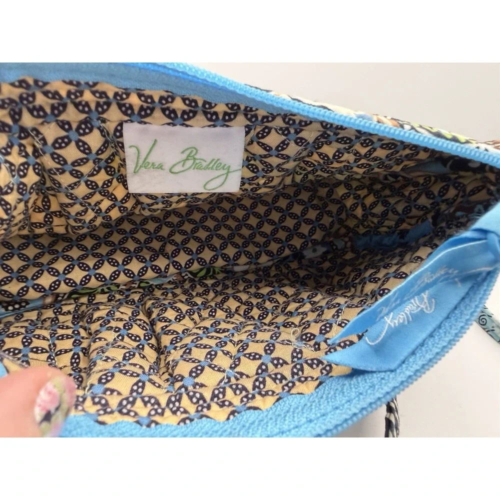 Vera Bradley Blue Green Brown White Paisley Quilted Crossbody
